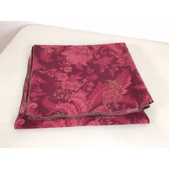 Floral Red Tablecloth 48 Inches Square