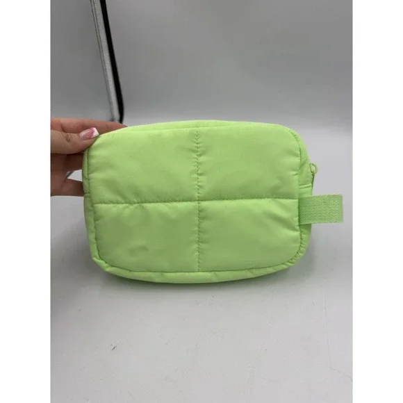 ULTA Light Green Quilted Zipper Makeup Bag Approx 9 x 6 in