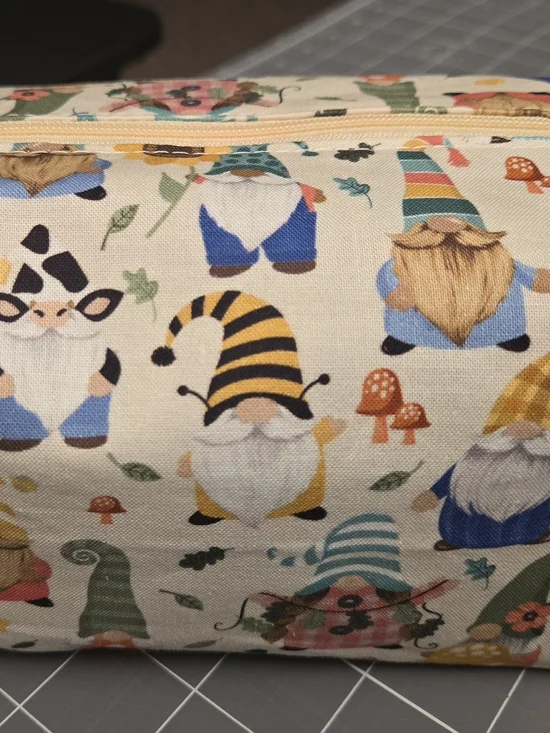 Gnome Print Cosmetic Bag - Cream Multi