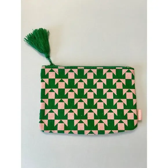 Ipsy‎ Glam Bag 2023 Pink Green Geometric Tassle