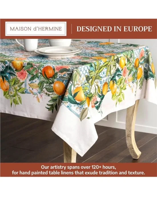 Maison d' Hermine Table Cloth Rectangle Table 100% Cotton 70 x 108 In Tablecloth