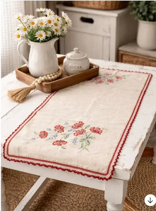 table runner hand embroidered 38