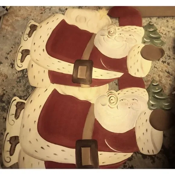 Vintage Carole‎ Shiber Flying Santa Pair of Placemats