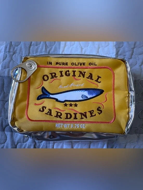 Original Sardines Cosmetic Pouch in Yellow