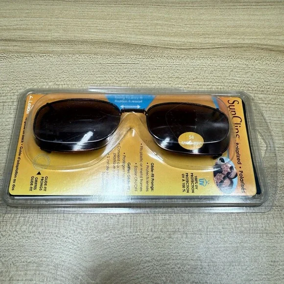 Sun Clips Sunglasses Polarized Glide-On Fits Metal or Plastic Mod‎ Rectangle 54
