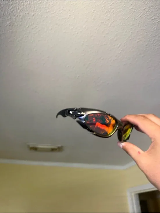 Reflective Red-Orange Lens Sport Sunglasses Oakley