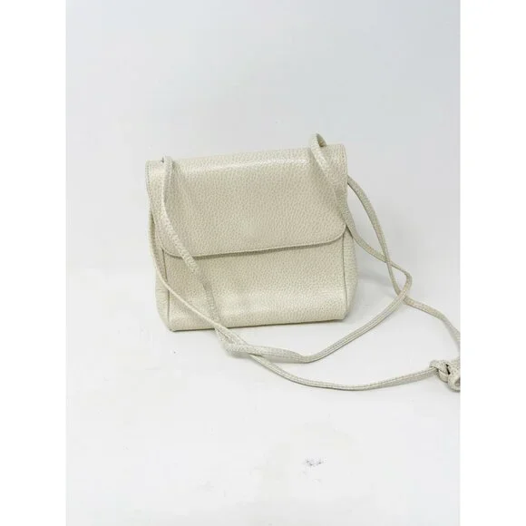 Furla Crossbody Shoulder Bag Purse Pebbled Leather‎ Made In Italy Ivory Small
