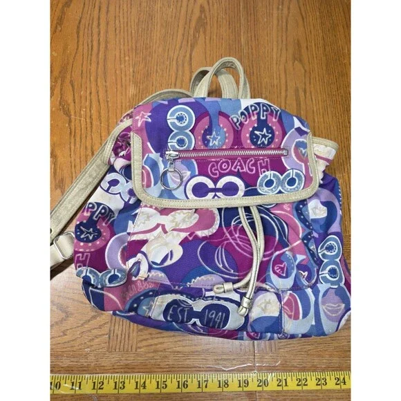 Coach No. 18341 Y2K Poppy Pop C Glam Signature Graffiti Mini Backpack *FAIR*