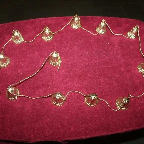 Vintage Gold Toned Christmas Bell Garland