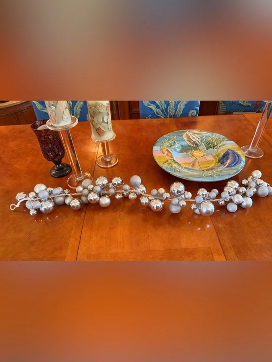 Silver Christmas Ball Ornament Garland Strand