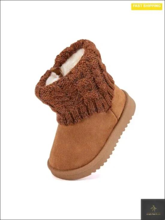 Toddler Snow Boots Infant Winter Shoes Non-slip Warm Faux Fur Zip Ankle Boots
