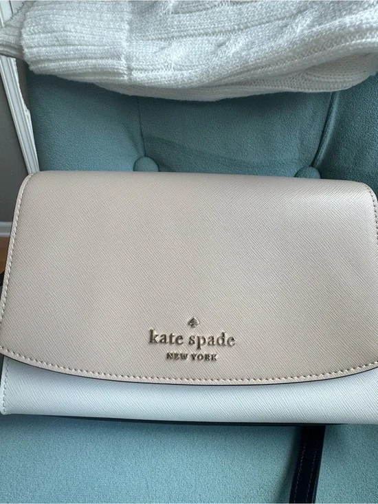 kate spade Two-Tone Cream and Light Blue Crossbody Bag