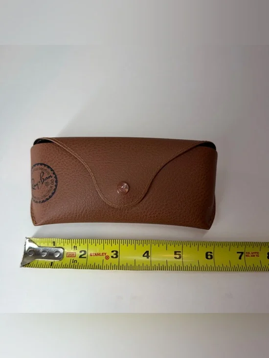 Ray-Ban Brown Leather Snap Case for Eyeglasses/Sunglasses 7x3x2