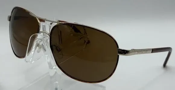 Suncloud by Polaroid Aviator Polarized Sunglasses Brown Lens Metal Unisex