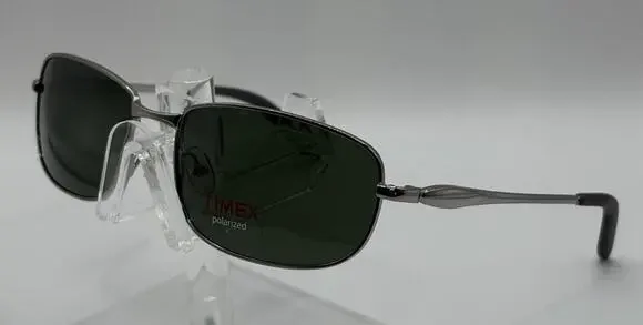 Timex Polarized Sunglasses Gunmetal Green Rectangular 58mm Unisex