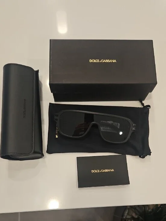 Dolce & Gabbana Matte Black Shield Sunglasses