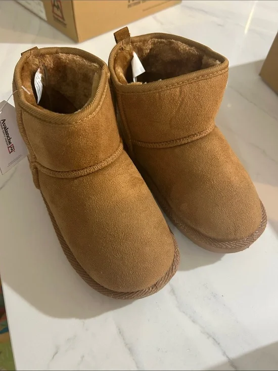 Avalanche Kids Chestnut Tan Faux-Suede Ankle Boots
