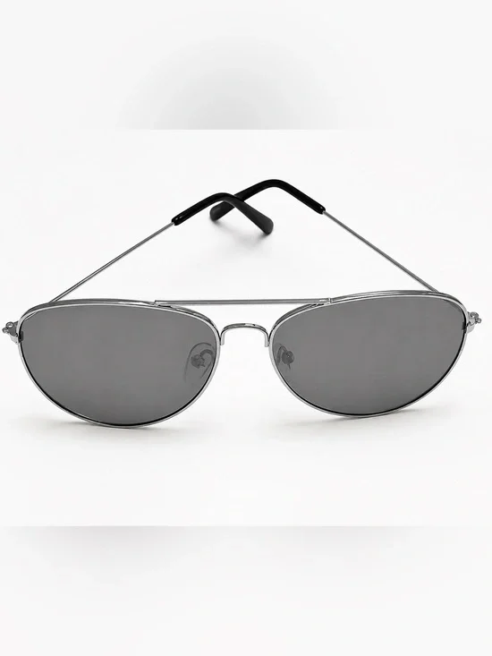 Aviator Metal Frame Sunglasses - Black Lenses