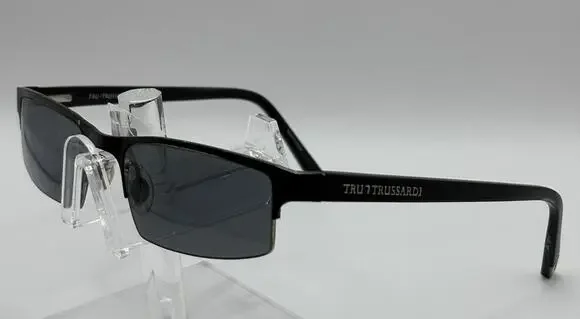 Tru Trussardi TR12716 Black Rectangular Sunglasses Titanium 53-19