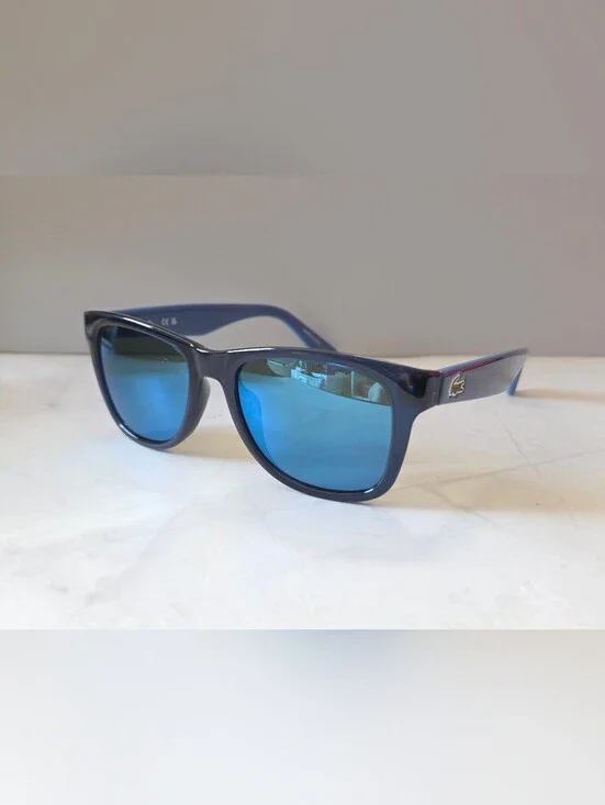 Lacoste L734S Blue Mirror Sunglasses Navy Blue Sport Frame