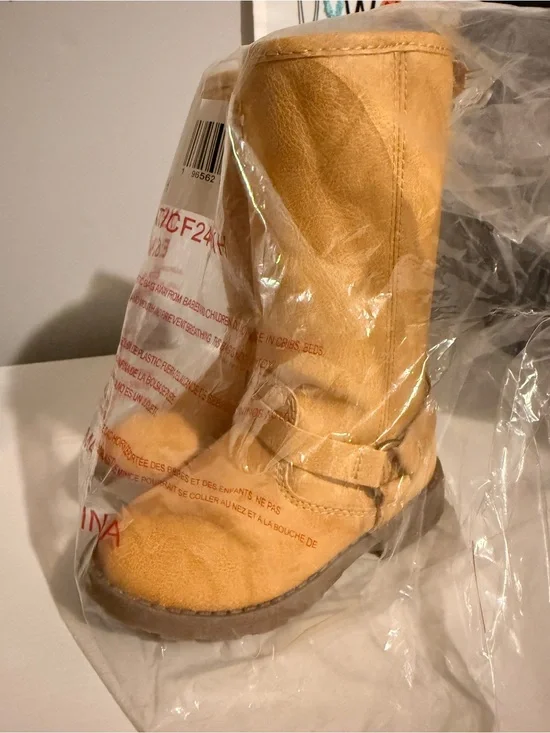 Toddler Girl- Carter's Tan Kids Suede-Look Boot