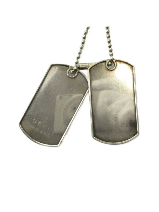 Gucci Double Dog Tag Pendant Silver