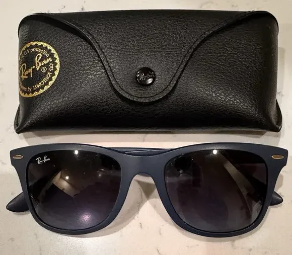 Ray-Ban Mens Liteforce Sunglasses - Matte Blue/Gray Gradient Lenses