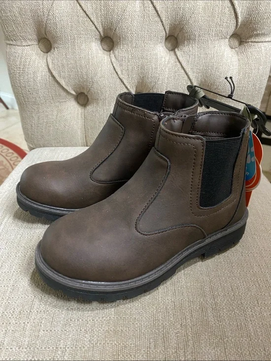 wonder nation NWT Brown Kids Chelsea Boots  with Black Elastic / Sz 12