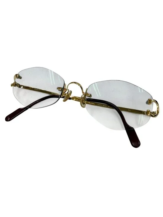 Cartier 2C Decor Two Point Rimless Gradient Lens with Logo Eyewear Sunglasses