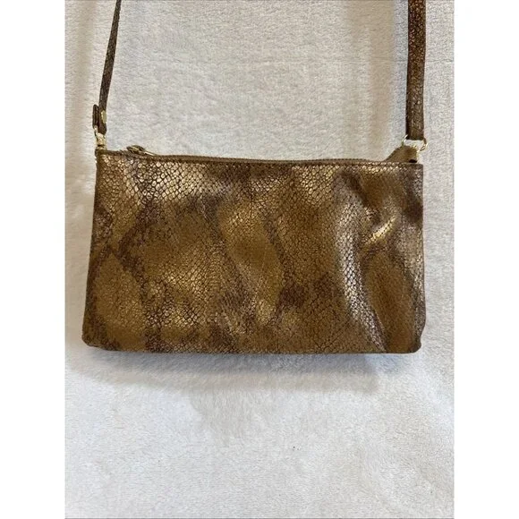 Carolina Hill Women’s Crossbody Multi Compartment‎ Zipper Slots Faux Snakeskin