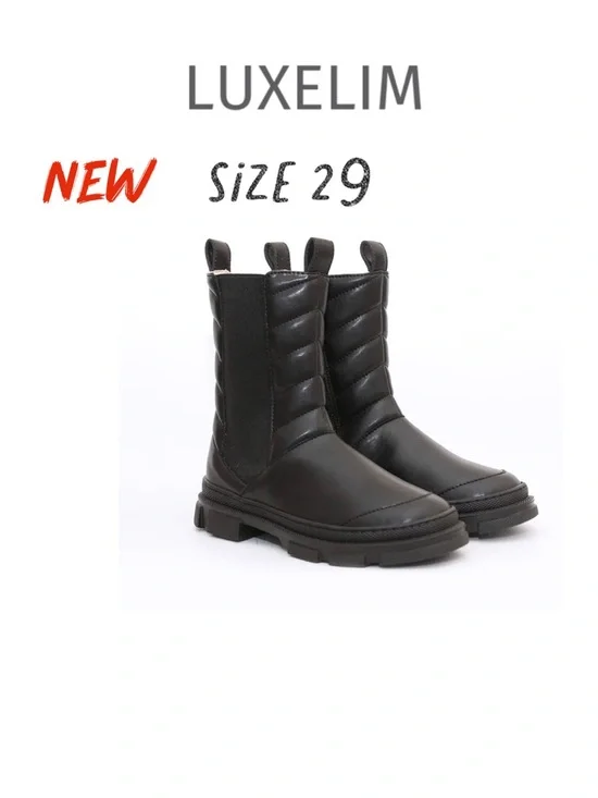New Luxelim size 29 Chelsea leather boots black/black