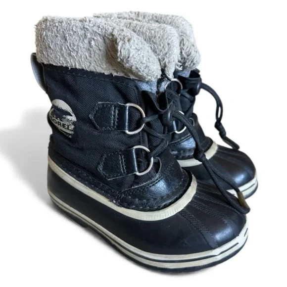 Sorel Kids Waterproof Snow Boots Insulated Warm Winter Outdoor Black Gray 11