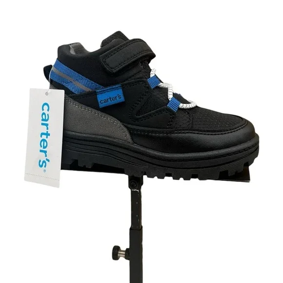 Carter's Toddler Boys Slip-on Athletic Ankle Booties Size 10 Black Blue Gray