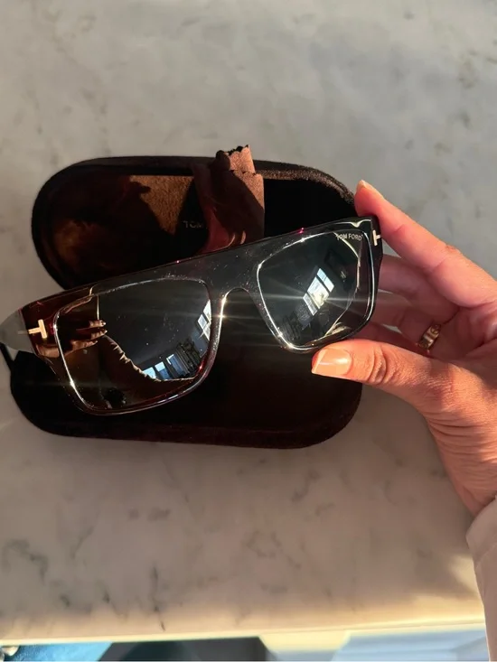 Tom Ford Black Gradient Mens Black Sunglasses with Gold Accent