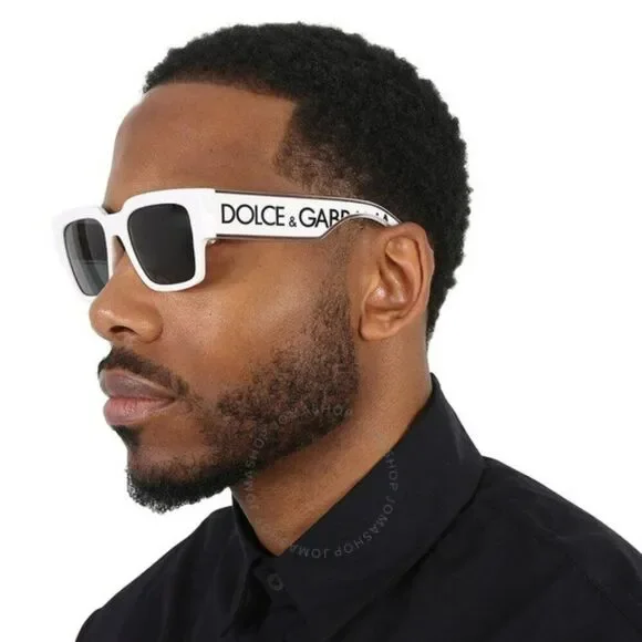 SALE! NEW D&G DG6184 331287 White Dark Grey Square Unisex Sunglasses