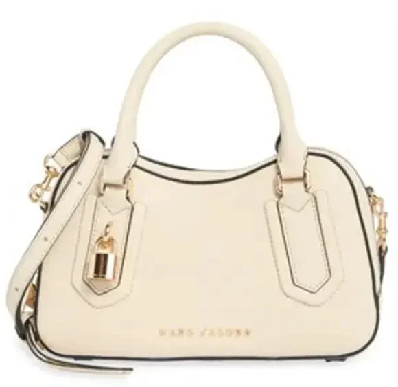 Marc Jacobs Drifter  Crossbody Small Satchel Pebbled Leather Biege