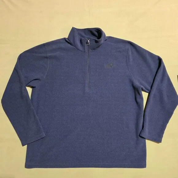 The North Face 1/4 Zip textured fleece Pullover Navy Blue men's size XXL