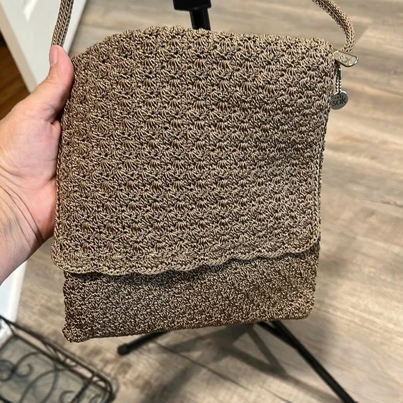 The Sak Brown Woven Crossbody Bag