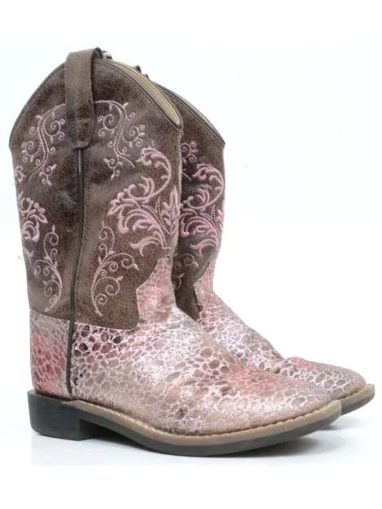 Shyanne Girls' Size 13 Aria Faux Leather Western Boot Square Toe - Cowgirl