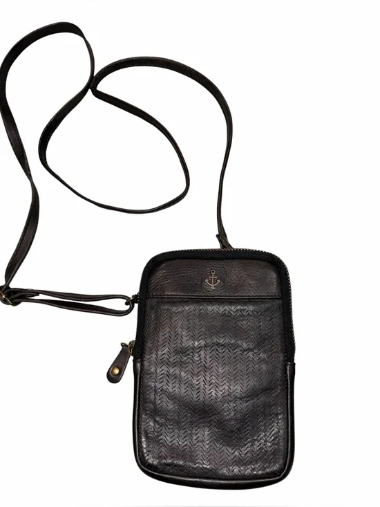 Harbour 2nd Black Leather Crossbody Wallet Bag Purse