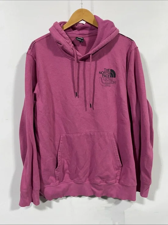 The North Face Men’s Crewneck Hoodie in Deep Pink