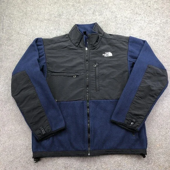 The North Face Jacket Mens Medium Blue Black Fleece Full Zip Denali Outdoor