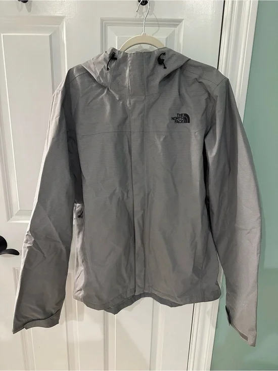 The North Face Light Gray Waterproof Hooded Jacket