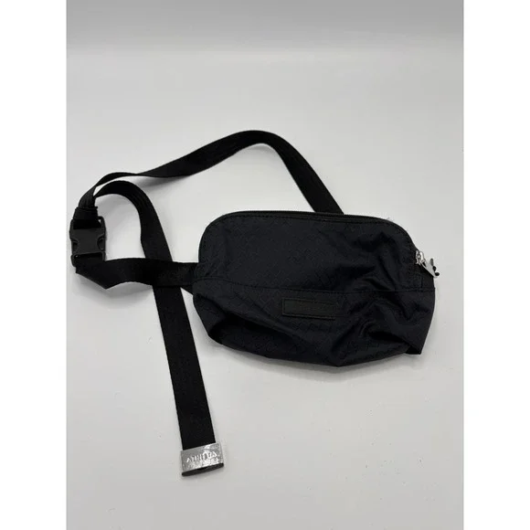 Athleta Crossbody All about Belt Bag The Power Of She Waist Pack Black Nylon Zip