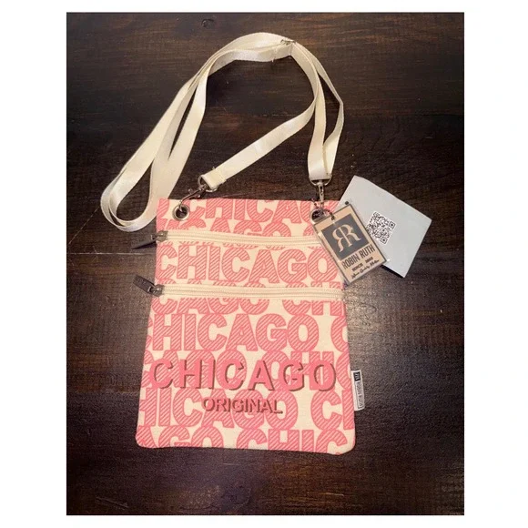 Robin Ruth‎ Chicago Original Pink Canvas Crossbody Bag Travel Purse New