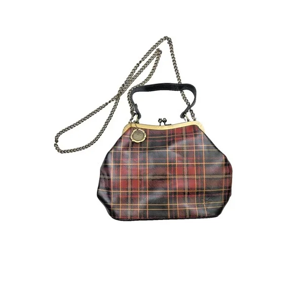 PATRICIA NASH LAUREANA Tartan Frame Bag Plaid Kisslock 10th Anniv Chain Strap‎