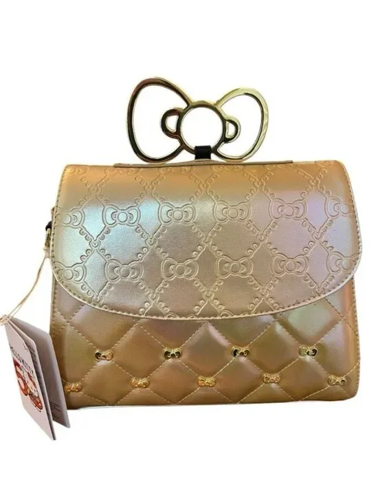 Loungefly Sanrio Hello Kitty 50th Anniversary Gold Embossed Crossbody Purse NWT