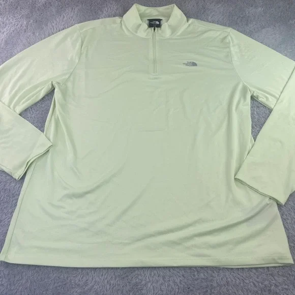 The North Face Pullover Mens XL Lime Green 1/4 Zip Activewear Long Sleeve