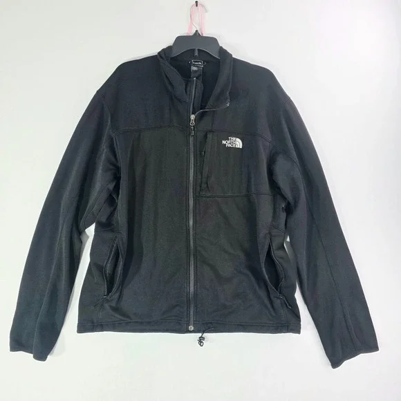 The North Face Mens Black Softshell Full Zip Fleece Lined Jacket XL