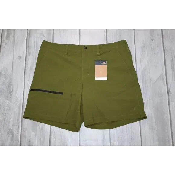 NEW The North Face Basin Shorts 7in Inseam Olive Green Mens Sz 36 Active Outdoor